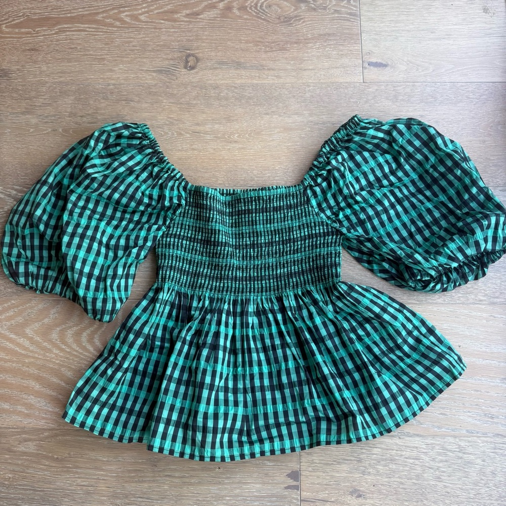Baum und Pferdgarten check smocked top